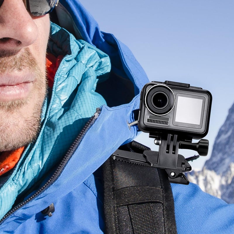 Fantaseal Anti-Slide 360Â° Rotary Action Cam Sports Camera Quick Clip Backpack Strap Mount Clamp Holder for GoPro DJI OSMO Travel Vlogging - Image 2